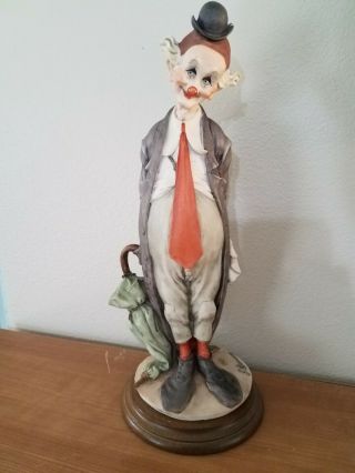 Vintage Giuseppe G.  Armani The Tender Clown Umbrella 13,  " Porcelain Figurine Euc