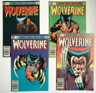 Wolverine 1 - 4 Limited Series Set 1982 Frank Miller Marvel Comics Newsstand Nm