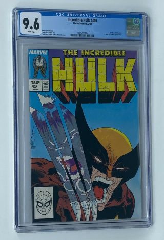 Incredible Hulk 340 Marvel Comics 1988 Cgc 9.  6 Hulk Vs Wolverine