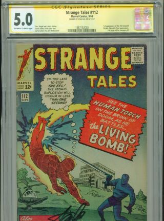 1963 Marvel Strange Tales 112 Cgc 5.  0 Stan Lee Signed Signature Series Box4