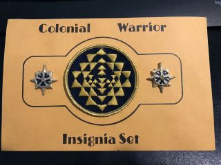 1978 Battlestar Galactica Colonial Warrior Insignia Set - Patch And Collar Pins