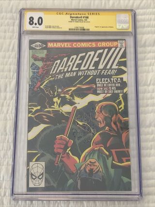 Daredevil 168 (1981).  1st Appearance Of Elektra.  Signed By Frank Miller.  Cgc 8.  0