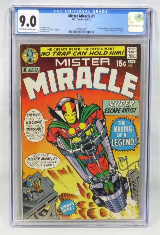 Dc Comics Mister Miracle 1 Cgc 9.  0 Ow/wp 1971 1st Oberon Kirby Colletta 1971