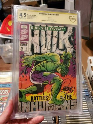 King Size Hulk Special 1 Cbcs 4.  5 Signed Jim Steranko Incredible Annual