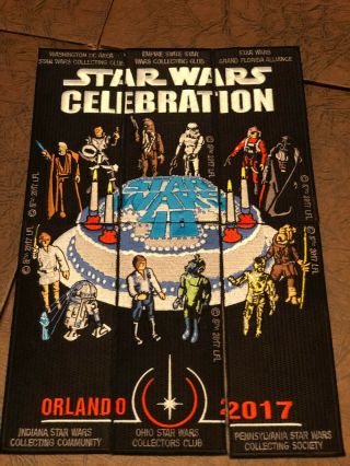Star Wars Celebration Orlando 2017 Patch Set In Pa Oh Fl Dc Ny Collectors Club