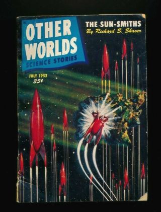 Vintage Sci - Fi Pulp Paperback Book Other Worlds Science Stories July 1952