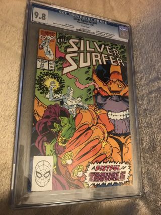 Silver Surfer V3 44 (1990) Cgc 9.  8 1st Appearance Of The Infinity Gauntlet