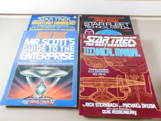 Set Of (4) Star Trek Paperback Books.  (2) Technical Manuals,  2 More