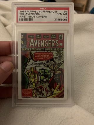 1984 Marvel Superheroes The Avengers First Issue Covers Card; Gem Rare,  Psa