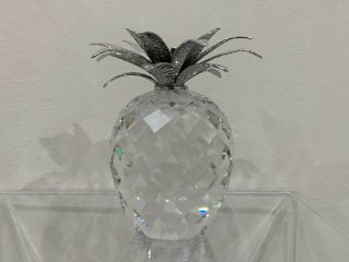 Swarovski Crystal Figurine Pineapple Silver/rhodium Large Hammered 010081 Rare