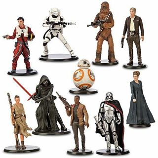 Star Wars Figurine Playset Toy Disney The Force Awakens 10 Piece Set Han Solo Nw