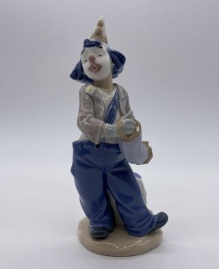 Lladro Porcelain Clown With Accordion Figurine Handmade In Spain