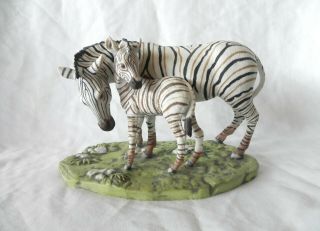Lenox Gallery Of Gifts African Zebra Mare And Foal Porcelain Sculpture Wildlife