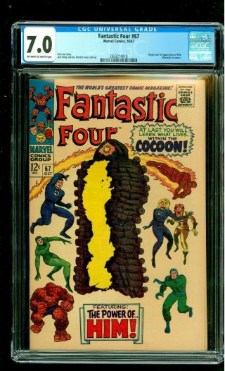 Fantastic Four 67 Cgc 7.  0 Ow/w First Appearance Of Him (warlock)
