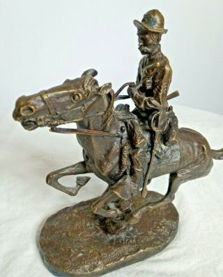 Vtg Frederic Remington " The Trooper Of The Plains " Bronze 1988 The Franklin
