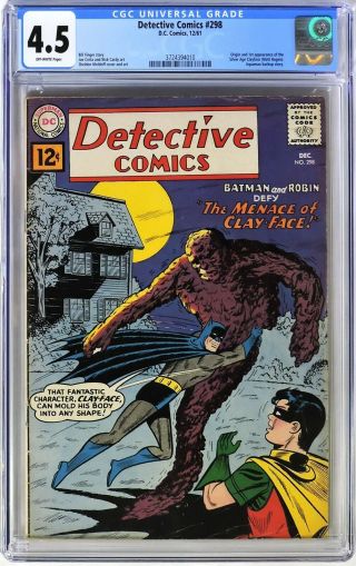 S387 Detective Comics 298 Dc Cgc 4.  5 Vg,  (1961) Origin/1st App Of S.  A.  Clayface