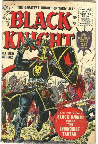 Black Knight 5 Good 2.  0 - 2.  5 Eternals Stan Lee / Maneely Cover Last Atlas Issue