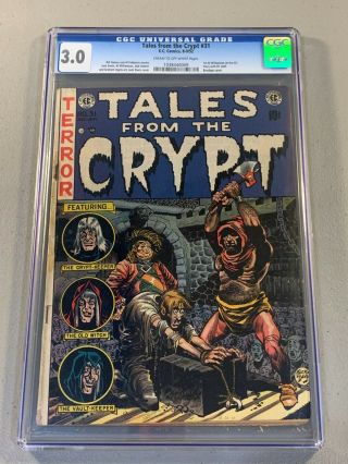 Tales From The Crypt 31 Cgc 3.  0 Jack Davis Bondage Cover Ec Comics 1952