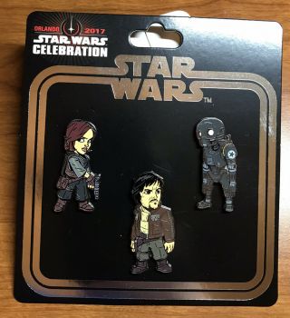 2017 Star Wars Celebration Orlando Store Exclusive Rogue 1 One 3 Pin Set - Mip