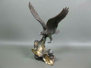 1990 Franklin Wings Of Glory Eagle Bronze Statue Ronald Van Ruyckevelt Nr