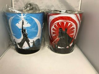 Star Wars Rise Skywalker Amc Popcorn Tin Bucket Set Light/dark Side