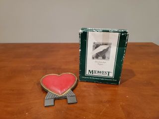 Midwest Of Cannon Falls Cast Iron Door Knocker Topper Heart Shape Red Retired
