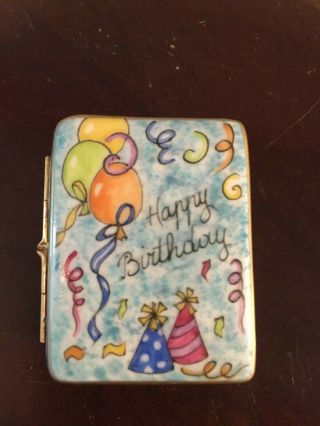 Limoges France Box " Happy Birthday " Floral Limited Edition