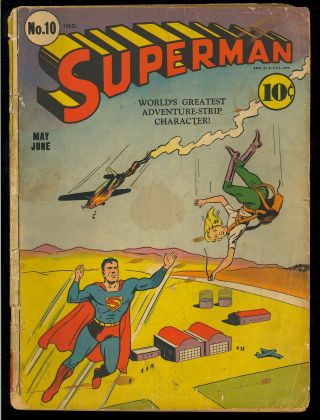 Superman 10 (missing Three Pages) Golden Age Dc Superhero Comic 1941 App.  Gd -