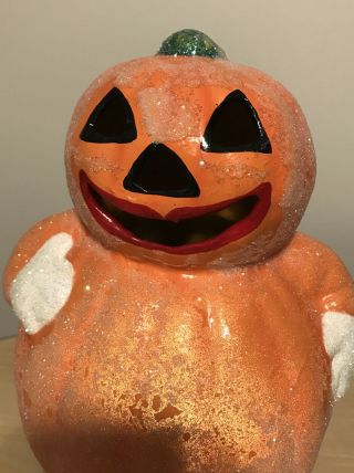 Schaller Hand Made Signed Halloween Pumpkin Man Radko Paper Mache 45 of 600 3