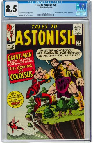 Tales To Astonish 58 Marvel Comics 1964 Cgc 8.  5 Captain America Stan Lee Kirby