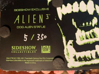 Sideshow dog alien 3 exclusive statue 5/350 3