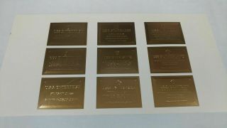1996 Star Trek Uncut Sheet Of 9 Gold Foil Skybox Ship Cards - Deluxe 2 Sided