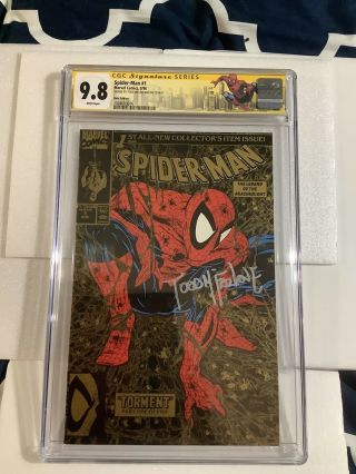 1990 Spiderman 1 Gold Cover Edition Cgc 9.  8 Ss Todd Mcfarlane Spider - Man Label