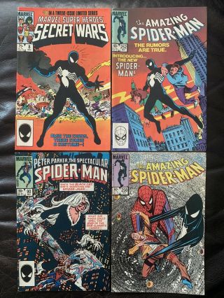 Spider - Man 252 258 Secret Wars 8 & Spectacular 90 1st Black Costume