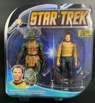 Rare Gorn & Captain Kirk From Star Trek " Arena " Art Asylum / Diamond Select Toys