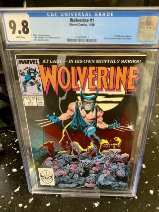 Wolverine 1 Cgc 9.  8 1988 1st Wolverine As Patch 1st Ongoing Series Marvel Nm/m