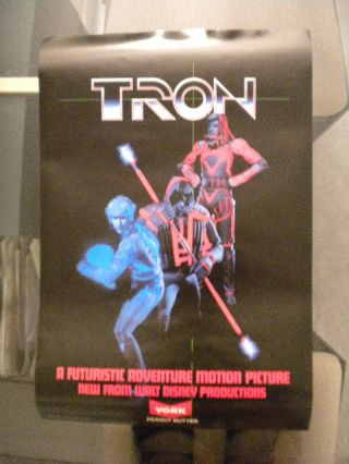 1981 Tron Movie Rare York Peanut Butter Limited Issued 10x14 Poster