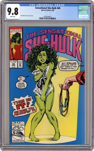 Sensational She - Hulk 40 Cgc 9.  8 1992 2070479014