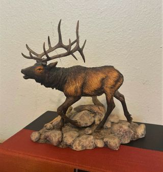 Signed Daniel Dan Parker Deer Elk Figurine Sculpture - Border Fine Arts Scotland