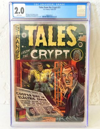 Tales From The Crypt 21 Cgc 2.  0 Ec Pre Code Horror Wally Wood Art 1950