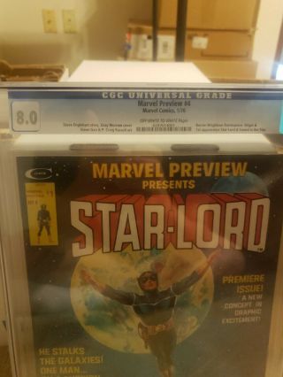 Marvel Preview 4 - Marvel 1976 CGC 8.  0 1st Appearance and Origin of Star - Lord a 2