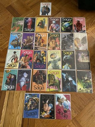 Saga Complete 1 - 28,  All 1st Print,  Signed By Vaughan And Staples