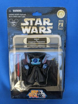 Disney Star Wars Star Tours Figure Stitch As Emperor Palpatine.  Misp