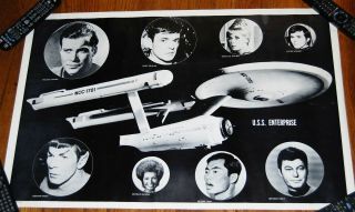 Vintage Star Trek Poster 35 " X 23 " Fantasy House,  Paramount Pictures
