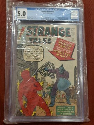 Strange Tales 111 Cgc 5.  0 Ow/white Pages Torch Dr.  Strange 2nd Appearance 1963