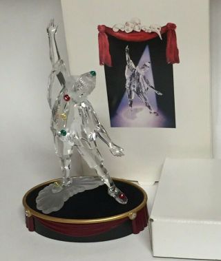Swarovski Crystal Masquerade “pierrot” 1999 With Stand And Box 8 "
