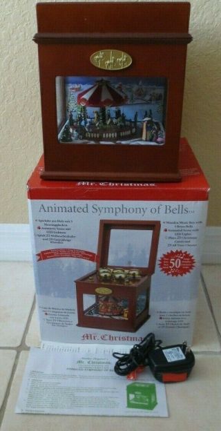 Mr.  Christmas Animated Symphony Of Bells Music Box With Brass Bells Iob