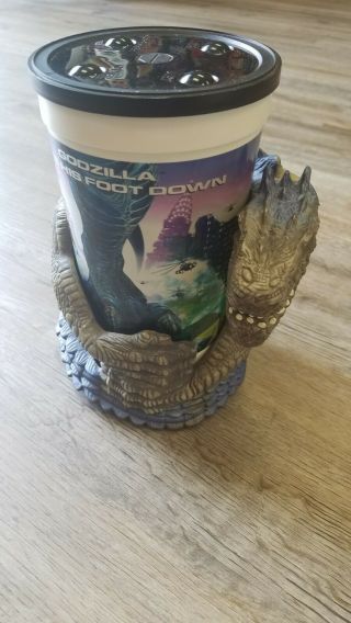 Vintage Toho 1998 Godzilla Cup Holder And Cup Taco Bell Collectible Promo