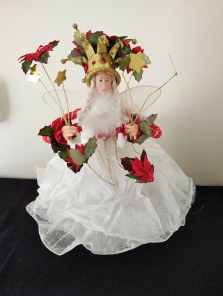 Patience Brewster Christmas Krinkles Poinsettia Fairy Queen Tree Topper