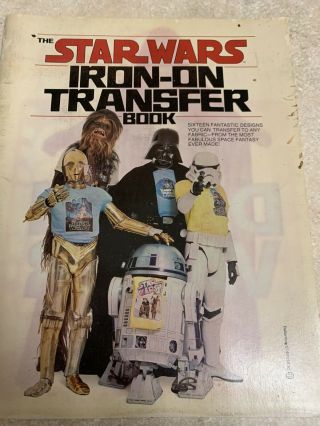 1977 Vintage Star Wars Iron - On Transfer Book - - Complete With 16 Transfers